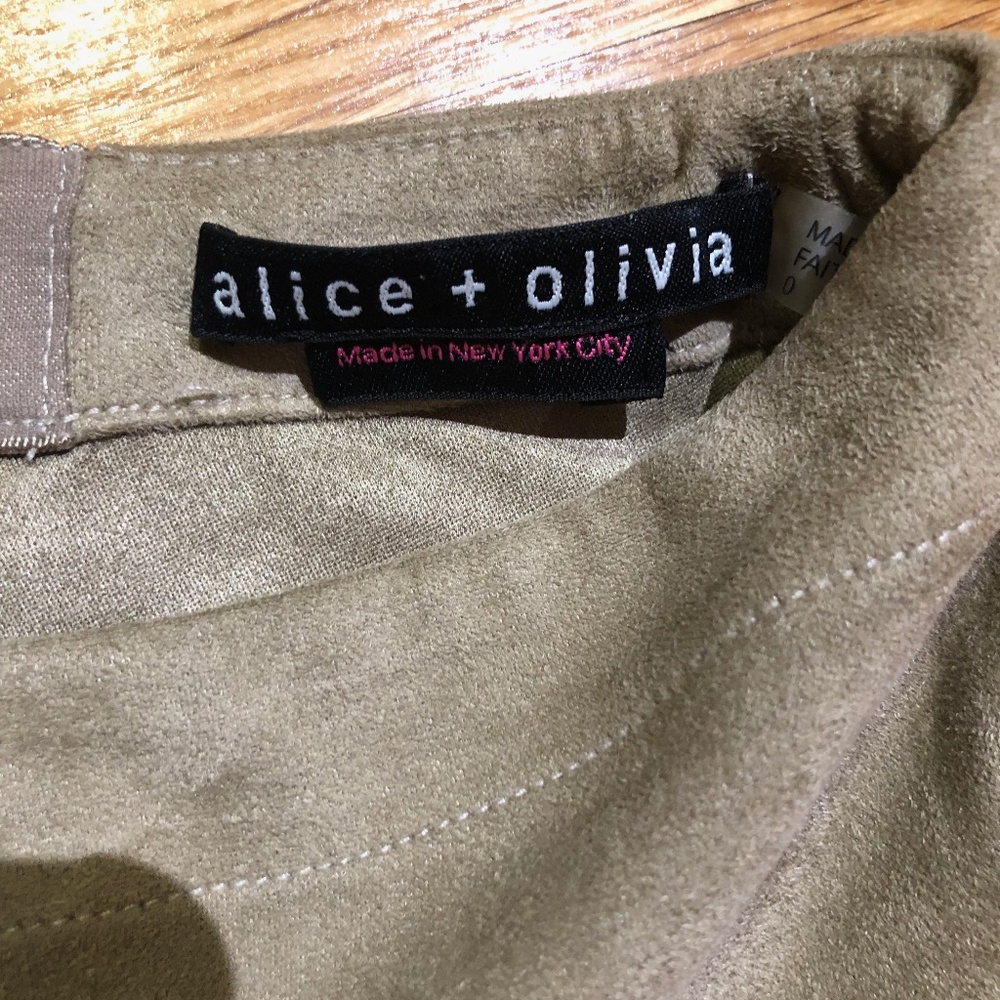 Alice + Olivia Tan Suede Pants